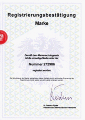 Registrierungsbesttigung Marke Tenne